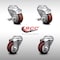 Service Caster 3 Inch SS Maroon Polyurethane Wheel Swivel Bolt Hole Caster Set with 2 Brake SCC SCC-SSBH20S314-PPUB-MRN-TLB-2-S-2 - alternate 1